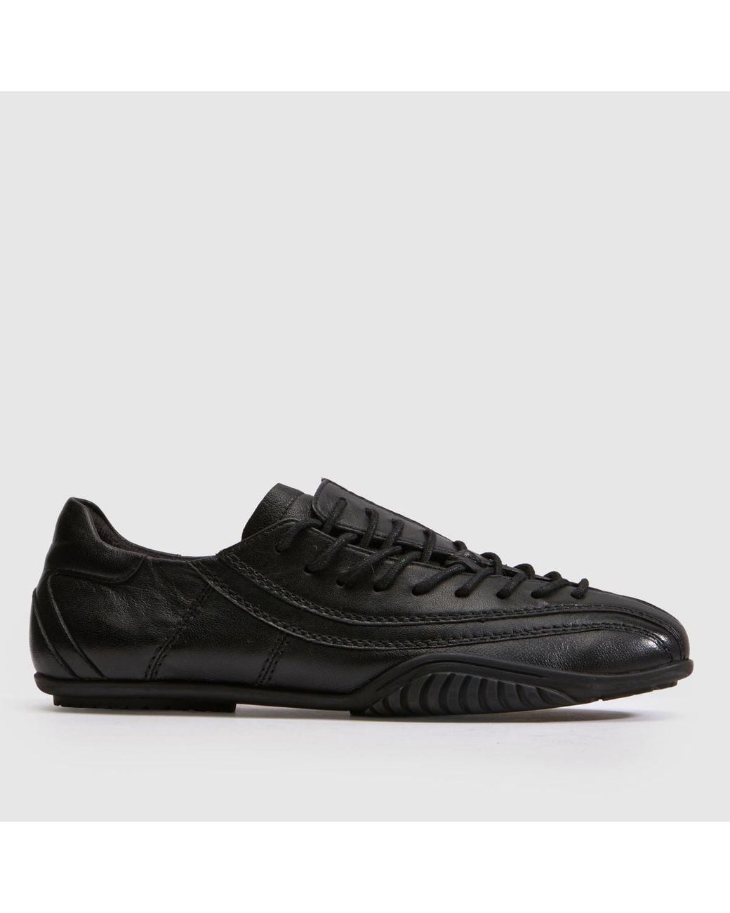 Schuh Black Mina Leather Lace Trainers