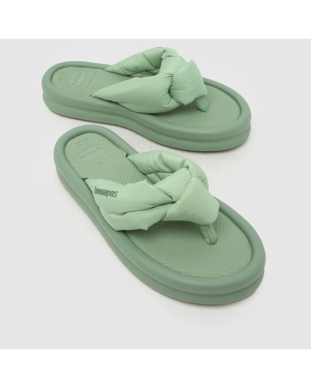 Havaianas Green Over Puffed Flip Sandals