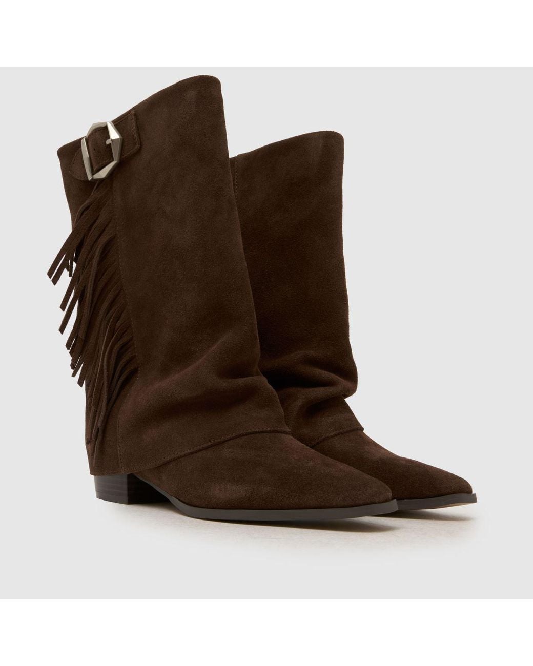 Schuh Brown Dizzy Suede Tassel Western Boots