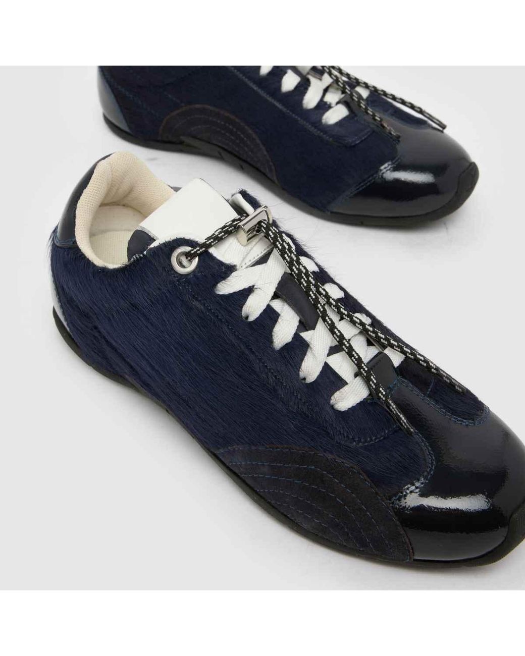 Schuh Blue Montana Leather Slim Sole Trainers