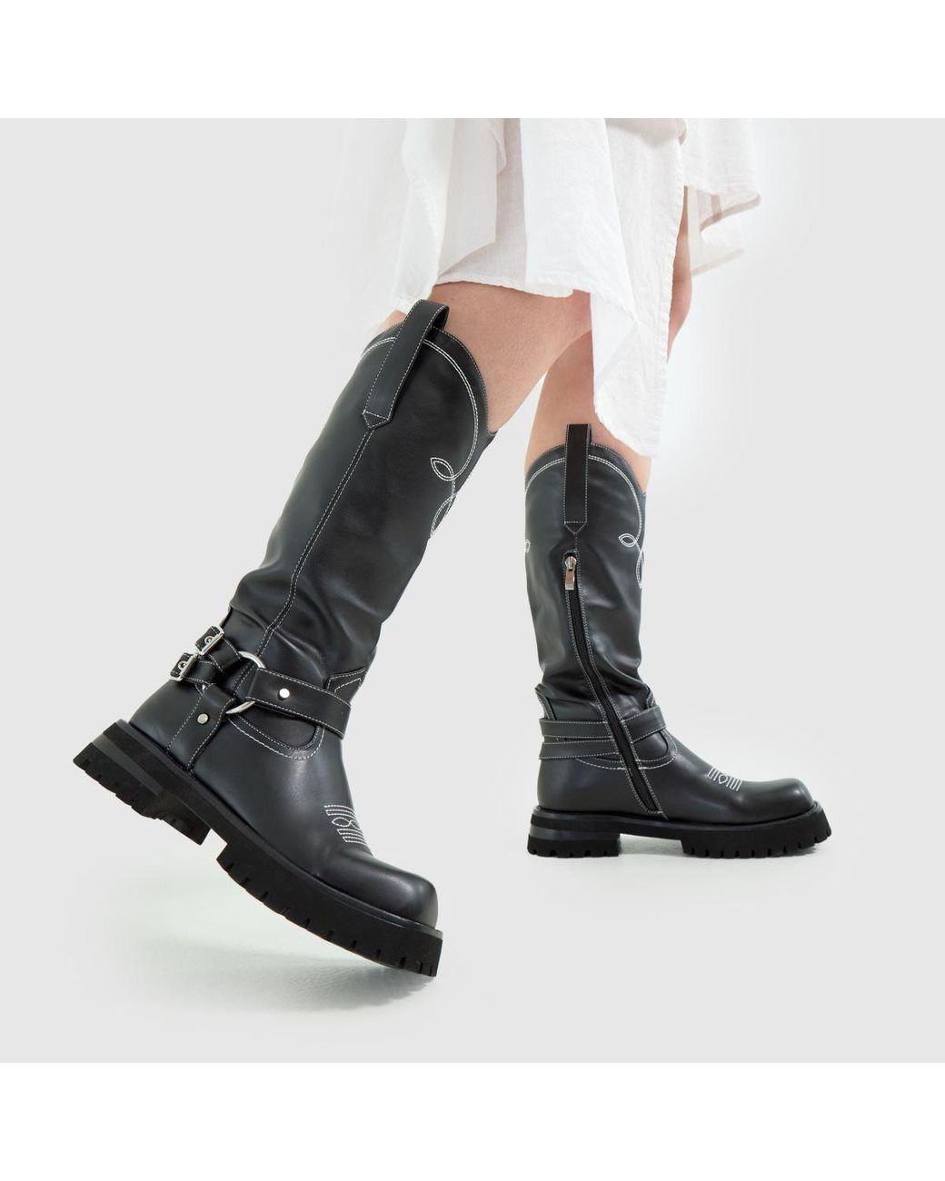 SIMMI Black Galveston Biker Boots