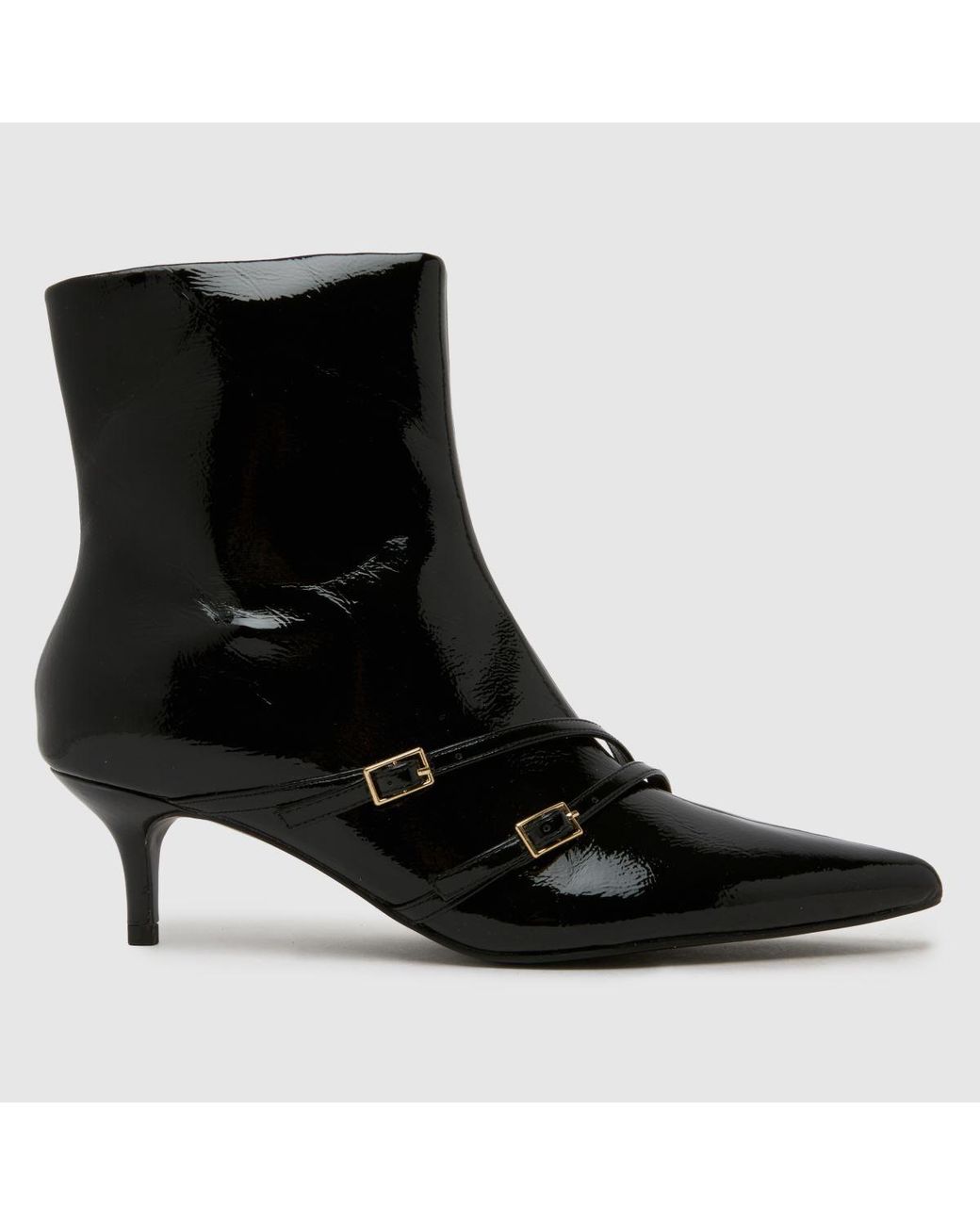 Schuh Black Beckett Buckle Kitten Boots