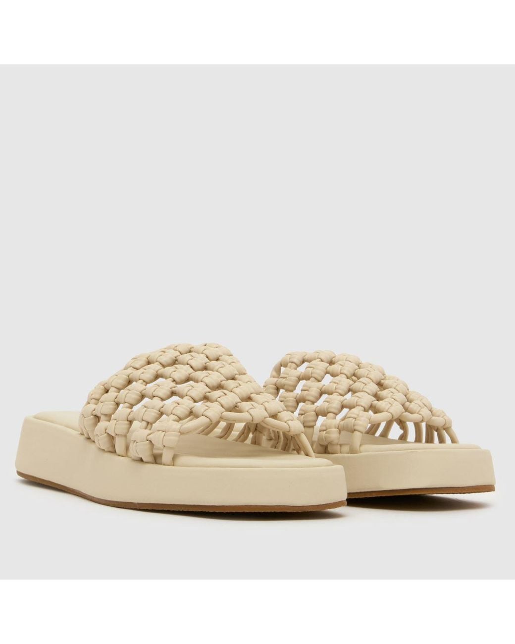 SIMMI Natural Elena Raffia Slide Sandals