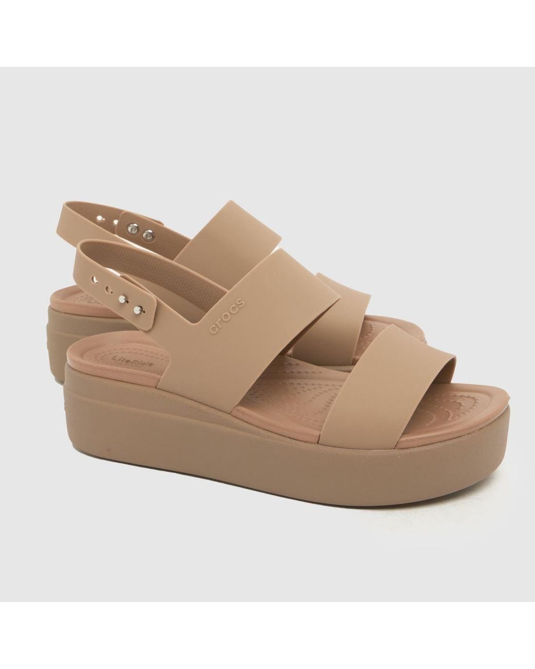 CROCSTM Natural Brooklyn Low Wedge Sandals