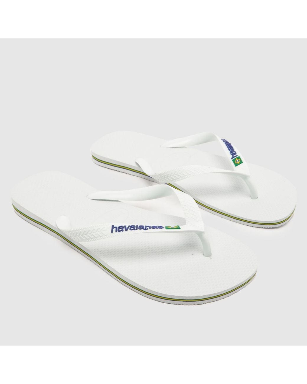 Havaianas White Brasil Logo Sandals for men