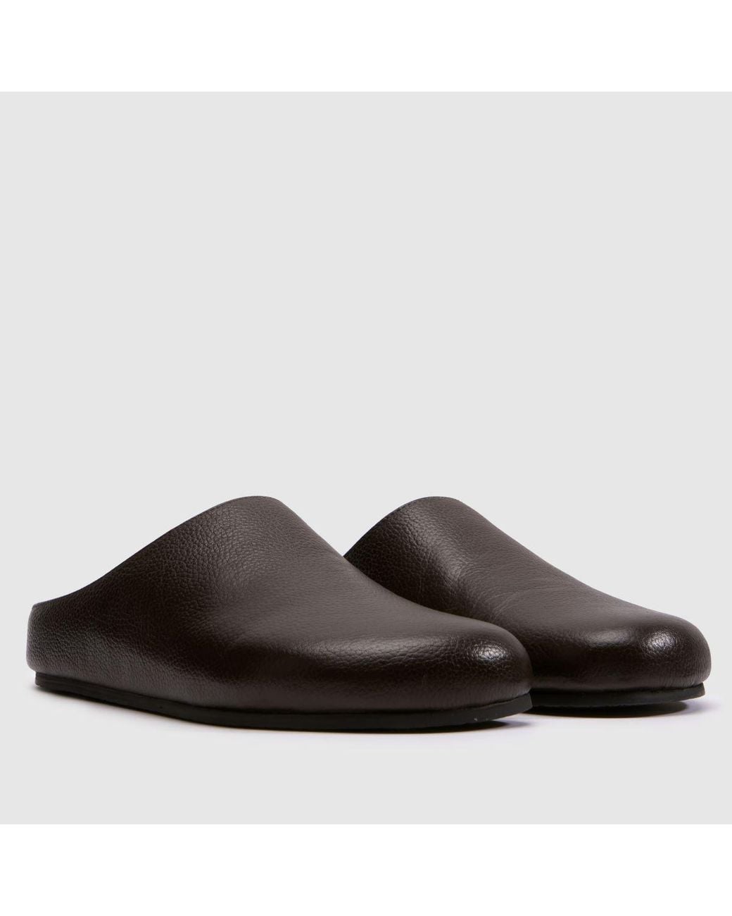 Schuh Brown Libra Leather Mule Flats