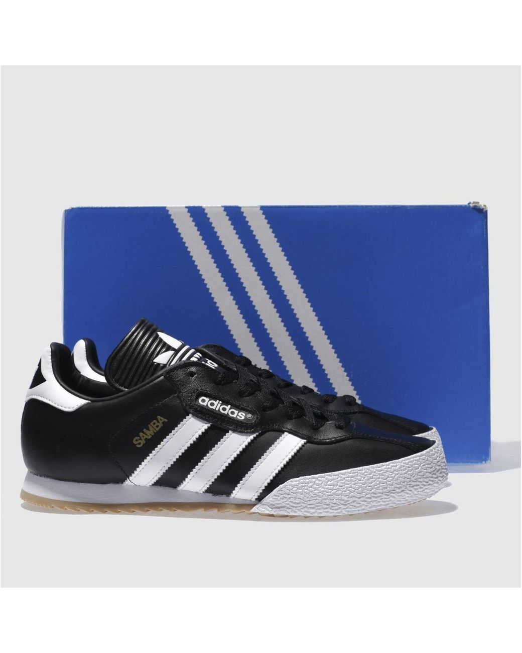 adidas Leather Black & White Samba Super Trainers for Men Lyst ADIDAS SAMBA SUPER Leather Black White. Mens Trainers. UK