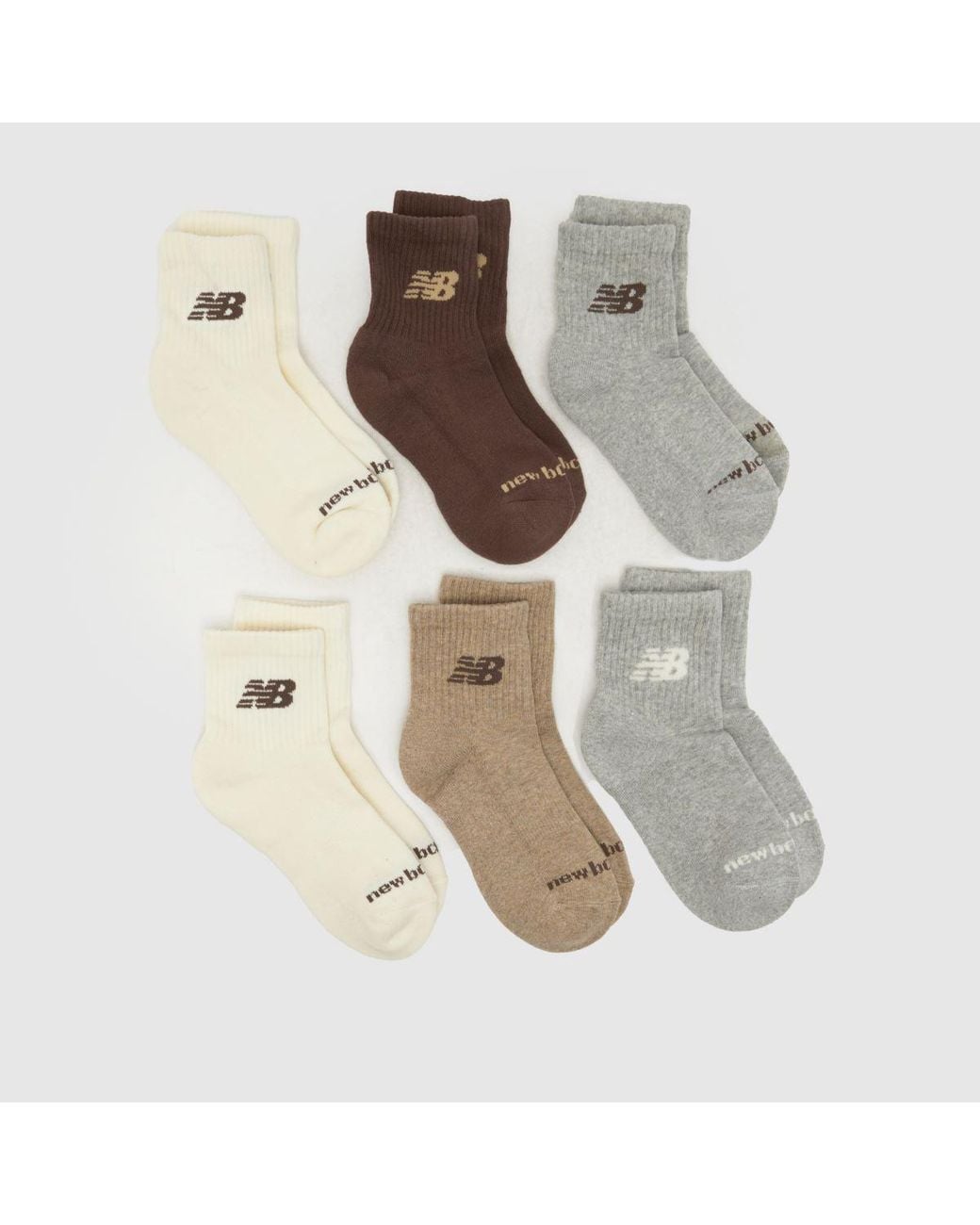 New Balance White Everyday Ankle Sock 6 Pk