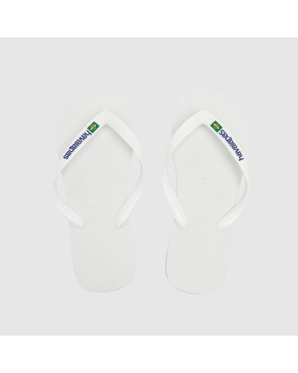 Havaianas White Brasil Logo Sandals for men