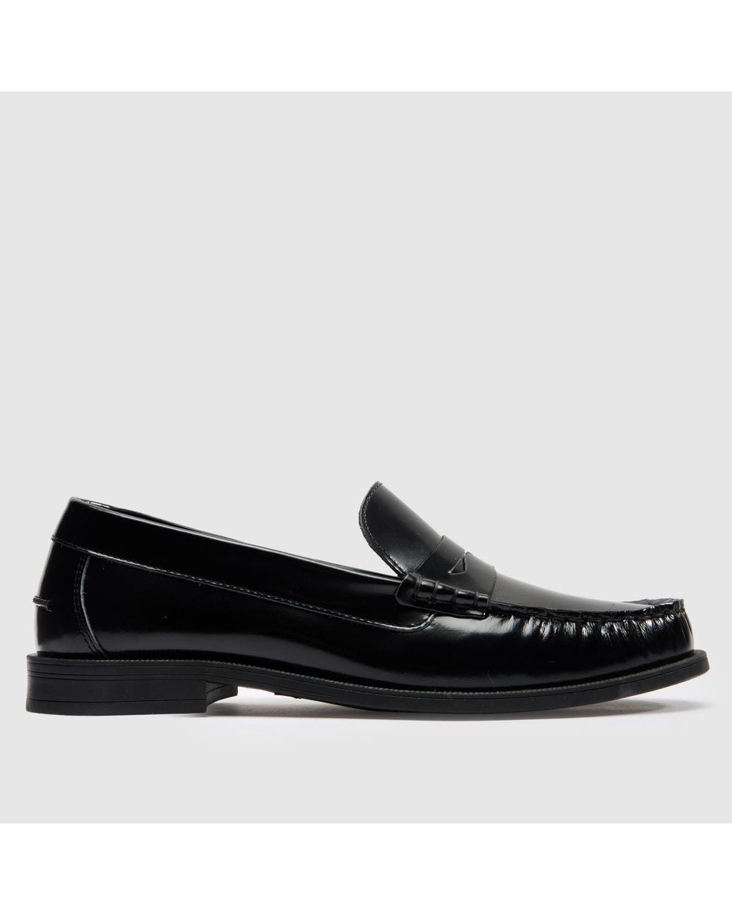 Schuh Black Liverpool Penny Leather Loafer Flats