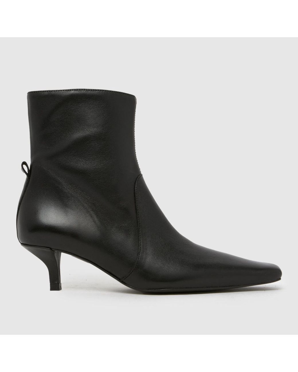 Schuh Black Bowden Leather Heeled Boots
