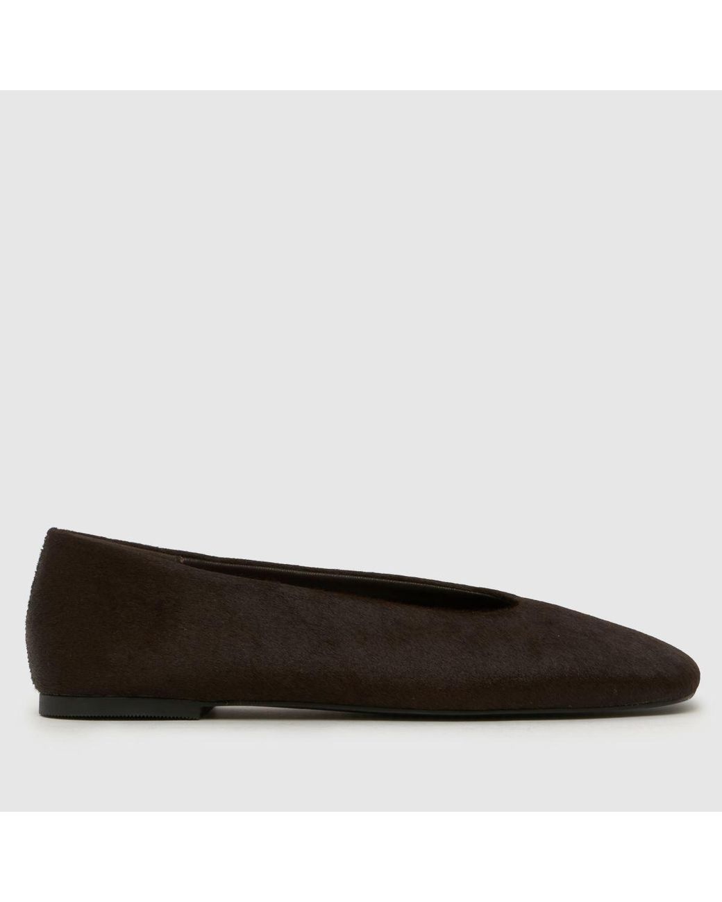 Schuh Black Lilah Hair-On Leather Ballet Flats