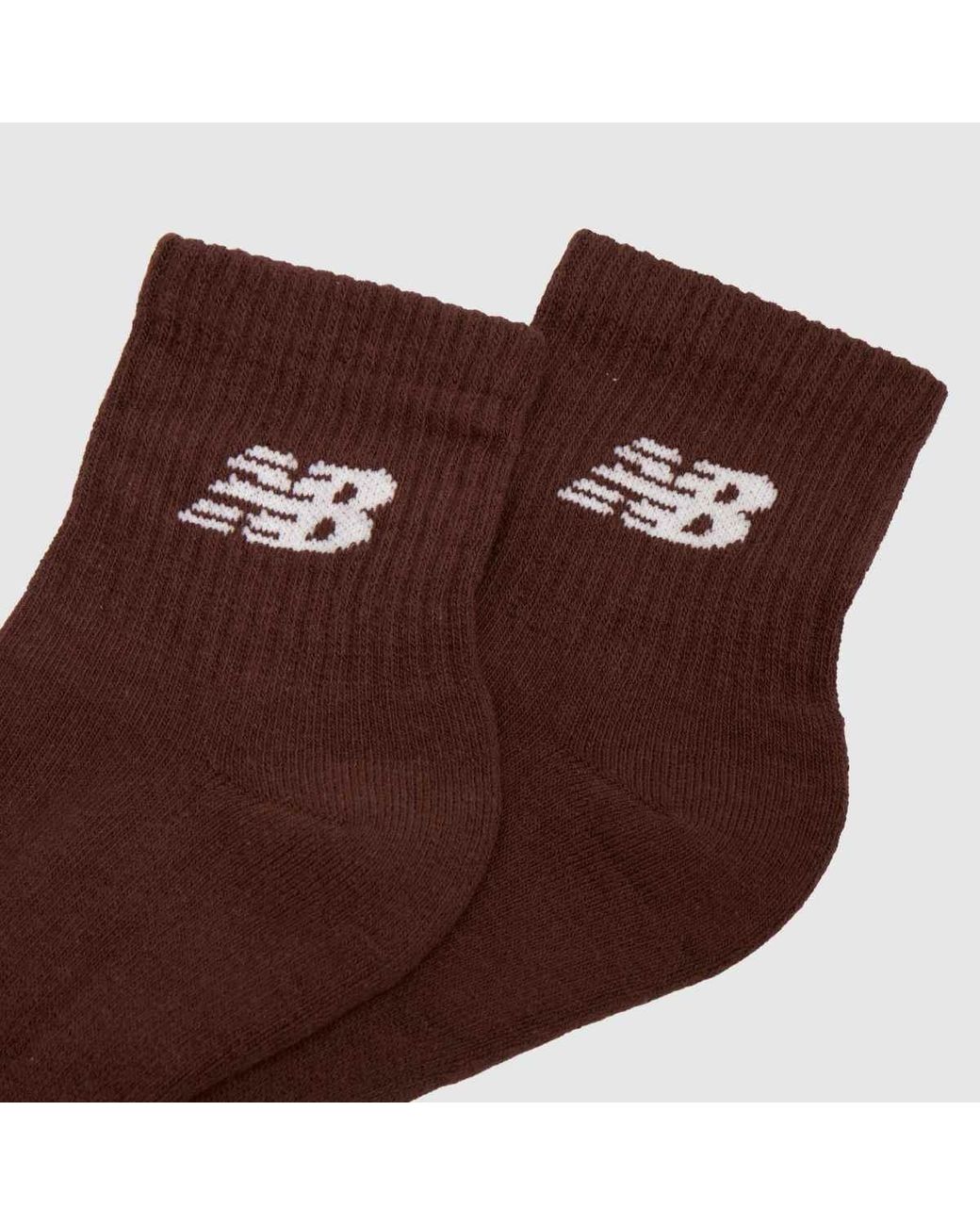 New Balance Brown Everyday Ankle Socks 3Pk