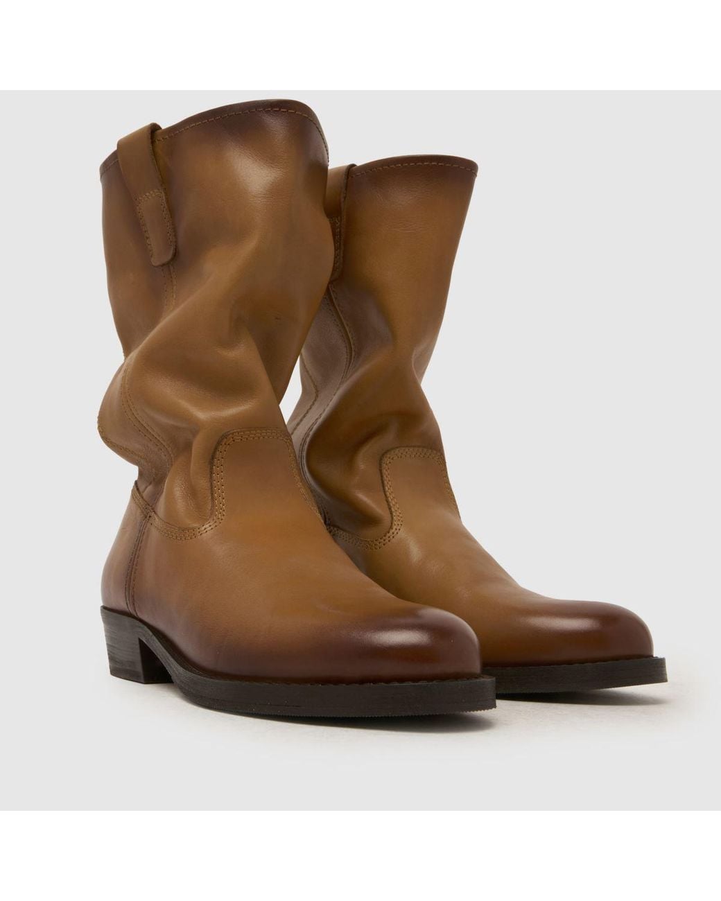 Schuh Brown Dublin Leather Slouch Boots