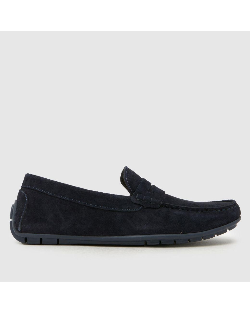 Schuh Blue Rust Suede Driver Shoes for men