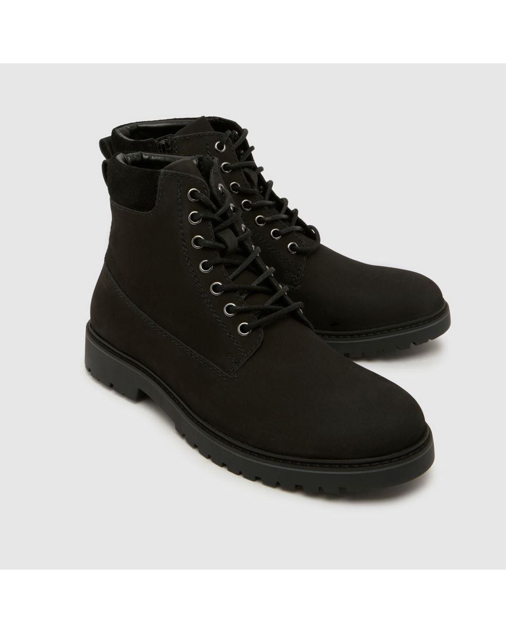 Schuh Black Giles Leather Boots for men