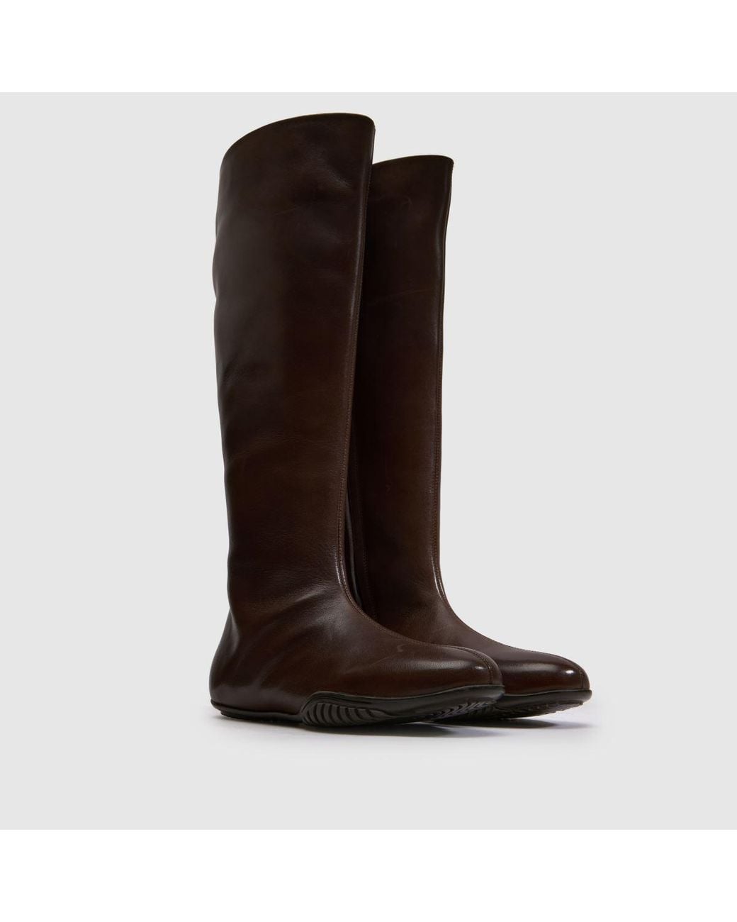 Schuh Brown Dahlia Leather Sporty Knee Boots