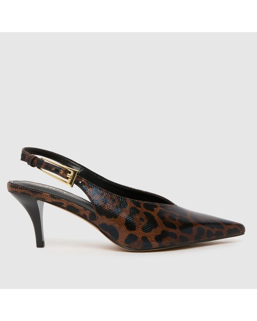 Schuh Brown Sage Buckle Slingback Court High Heels