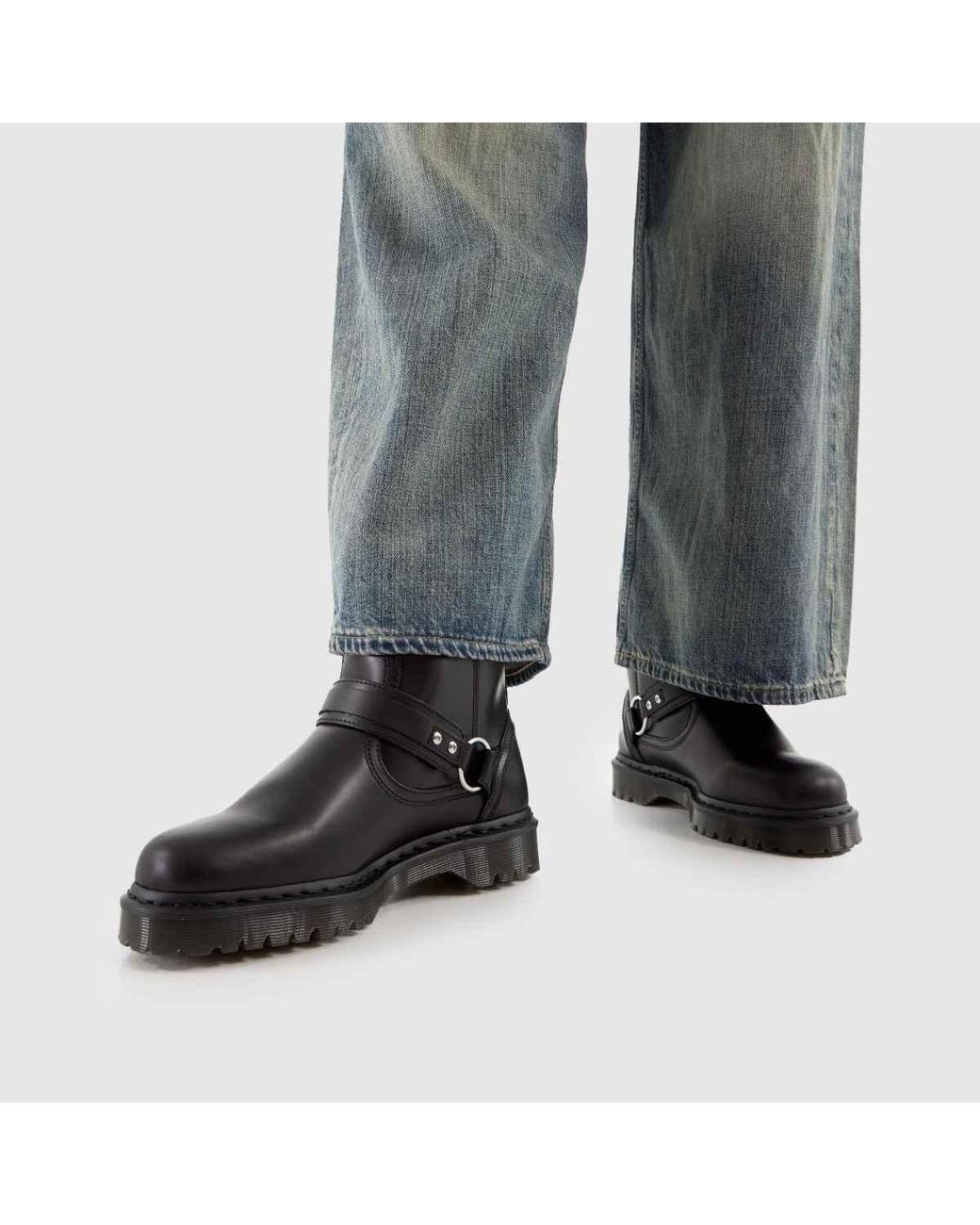 Dr. Martens Black Anistone Harness Ankle Boots for men