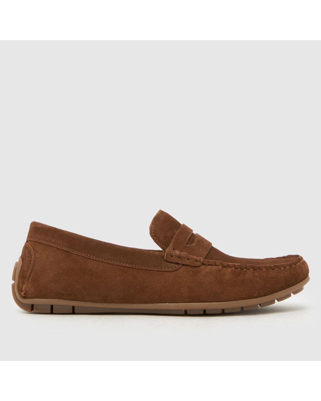 Schuh Brown Rust Suede Driver Shoes for men