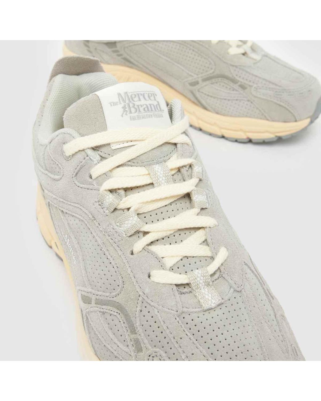 Mercer White Re-Run Perforated Trainers