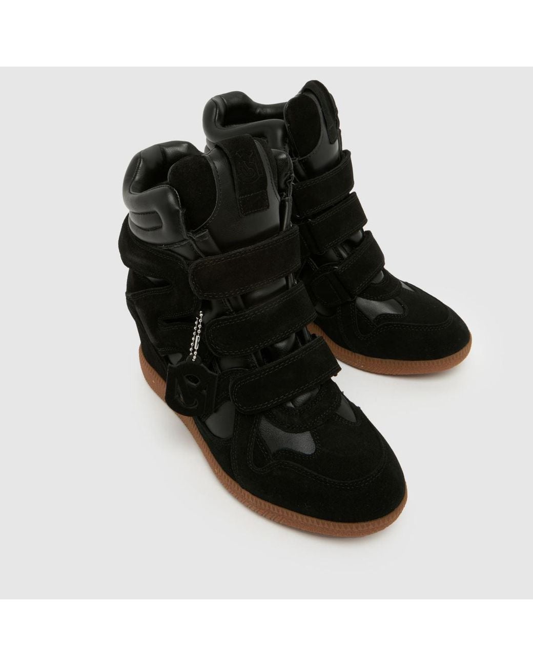 Steve Madden Black Mavis Wedge Trainers
