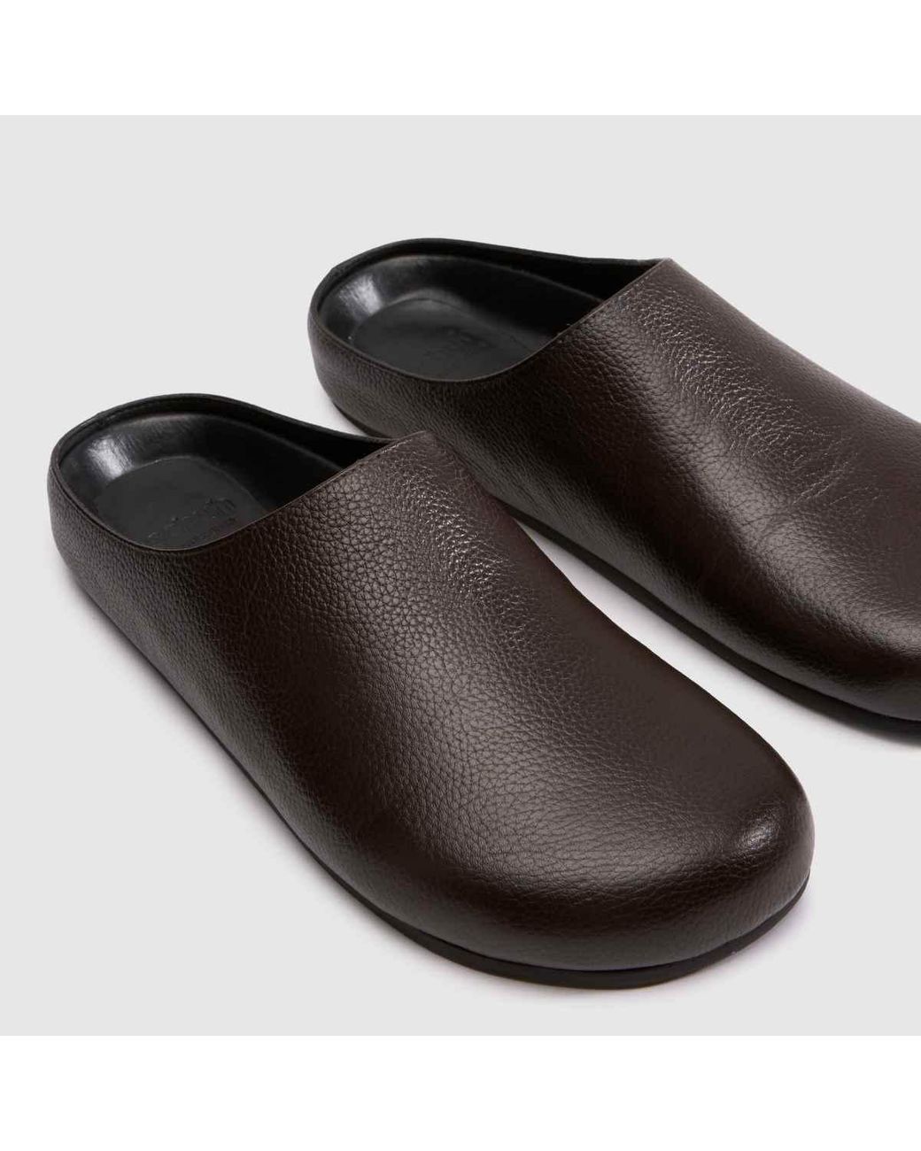 Schuh Brown Libra Leather Mule Flats