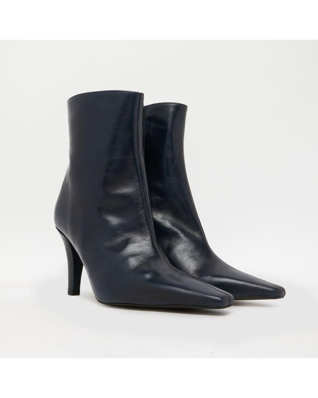 Schuh Blue Brunelle Leather Heeled Boot Boots