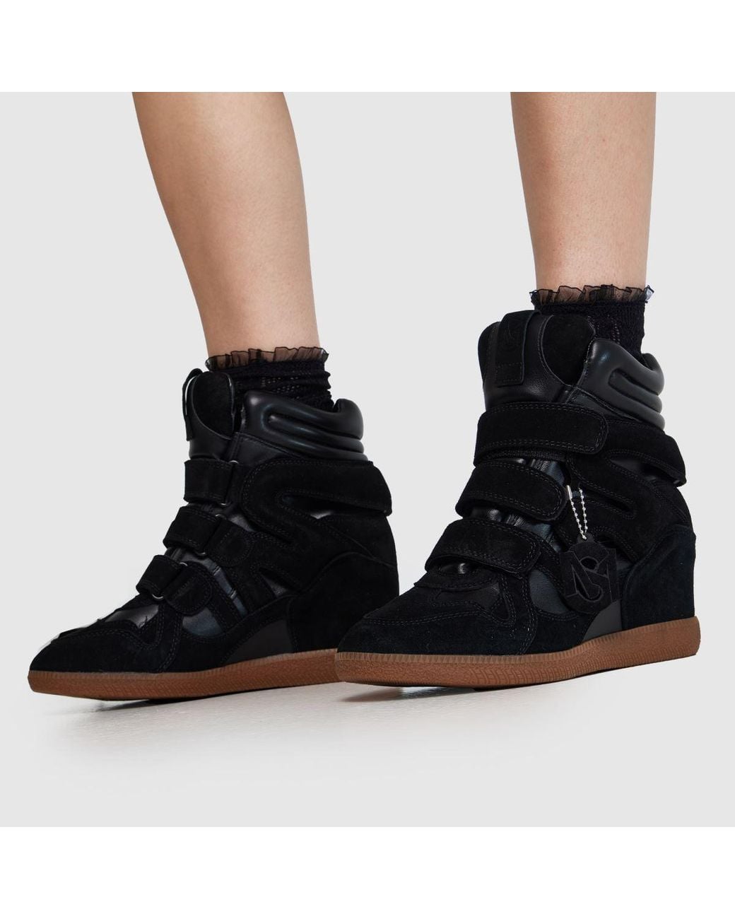 Steve Madden Black Mavis Wedge Trainers