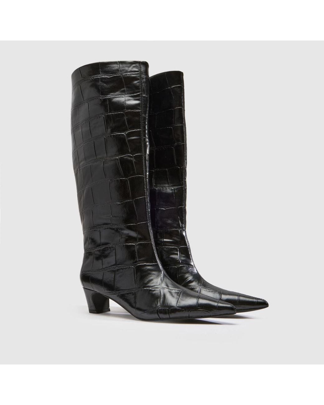 Schuh Black Dollie Croc Pull On Boots