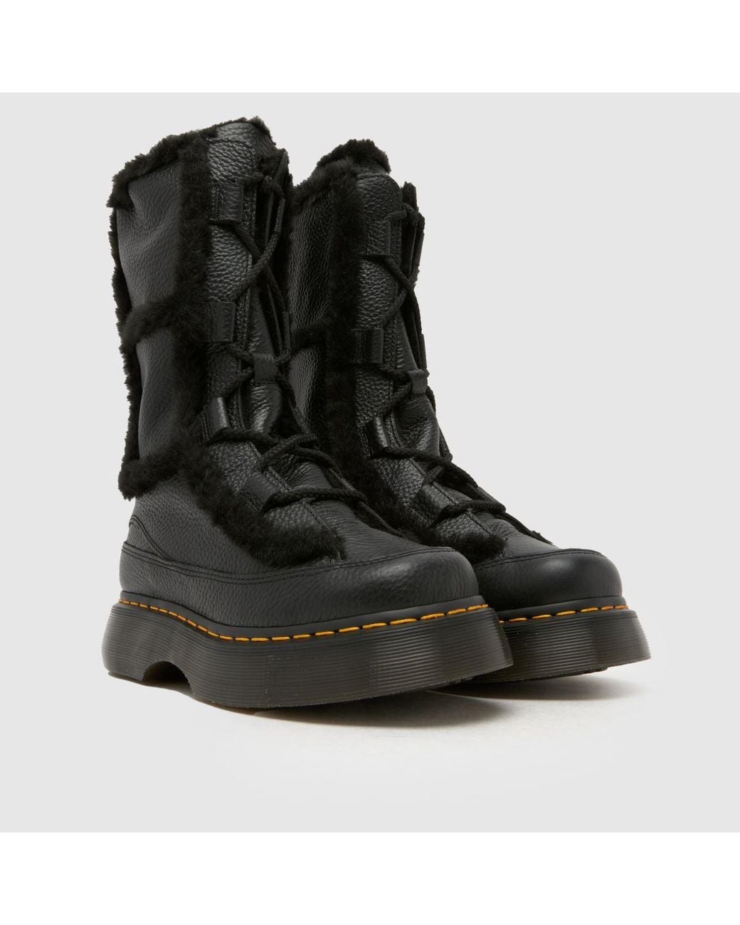Dr. Martens Black Buzz Lace High Leg Boots