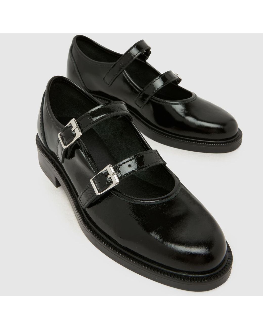 Schuh Black Loveday Leather Mary Jane Flats