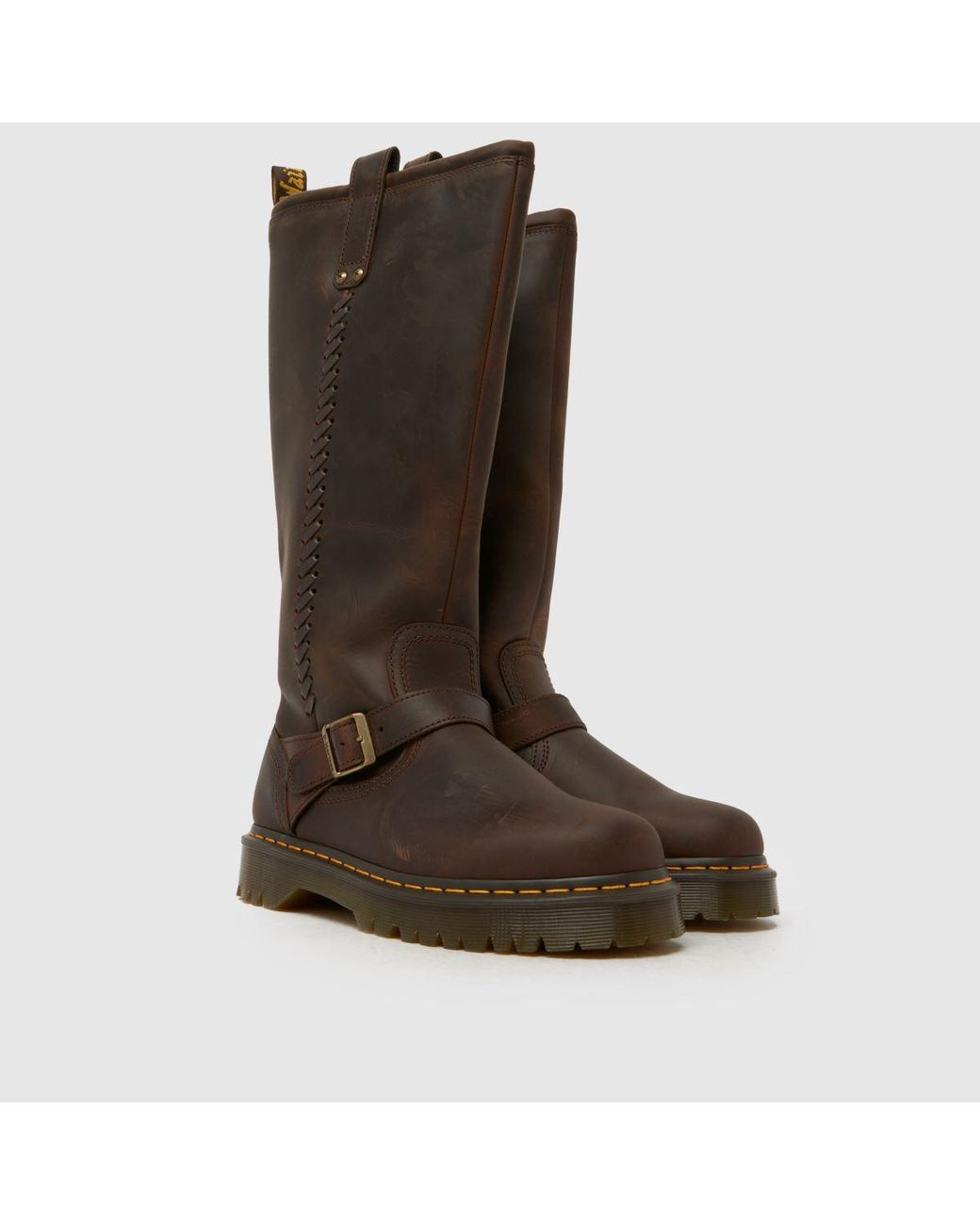 Dr. Martens Brown Dr Martens Anistone Biker Boots