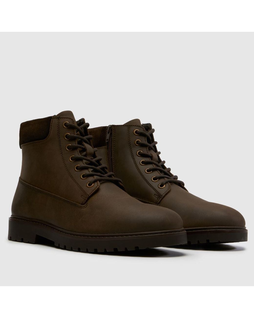 Schuh Brown Giles Leather Boots for men