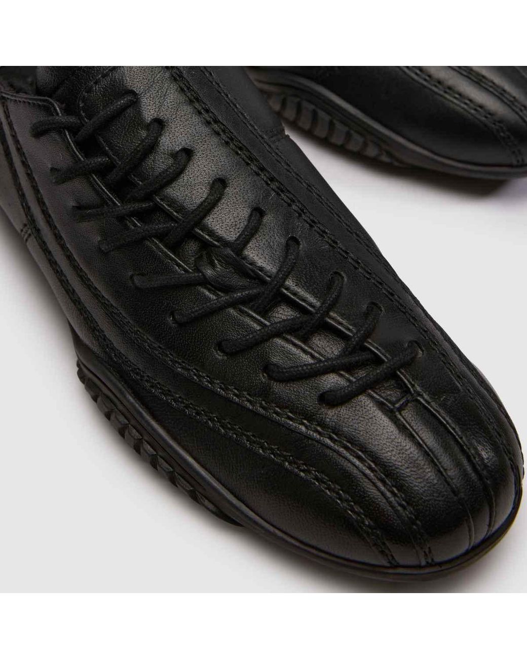 Schuh Black Mina Leather Lace Trainers