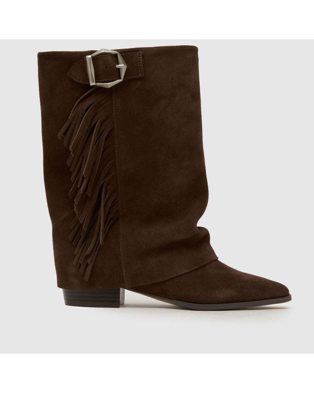 Schuh Brown Dizzy Suede Tassel Western Boots