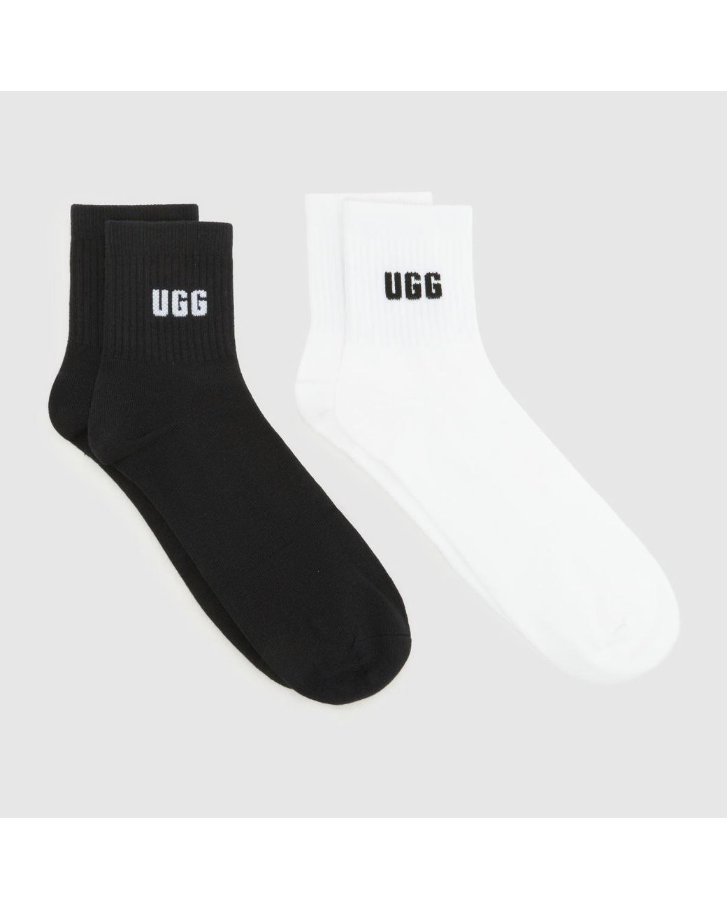Ugg Black Quinlin Quarter Socks 2 Pack