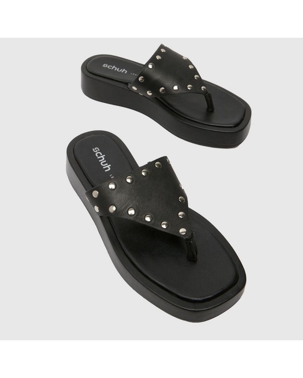 Schuh Black Toryn Platform Toe Post Sandals