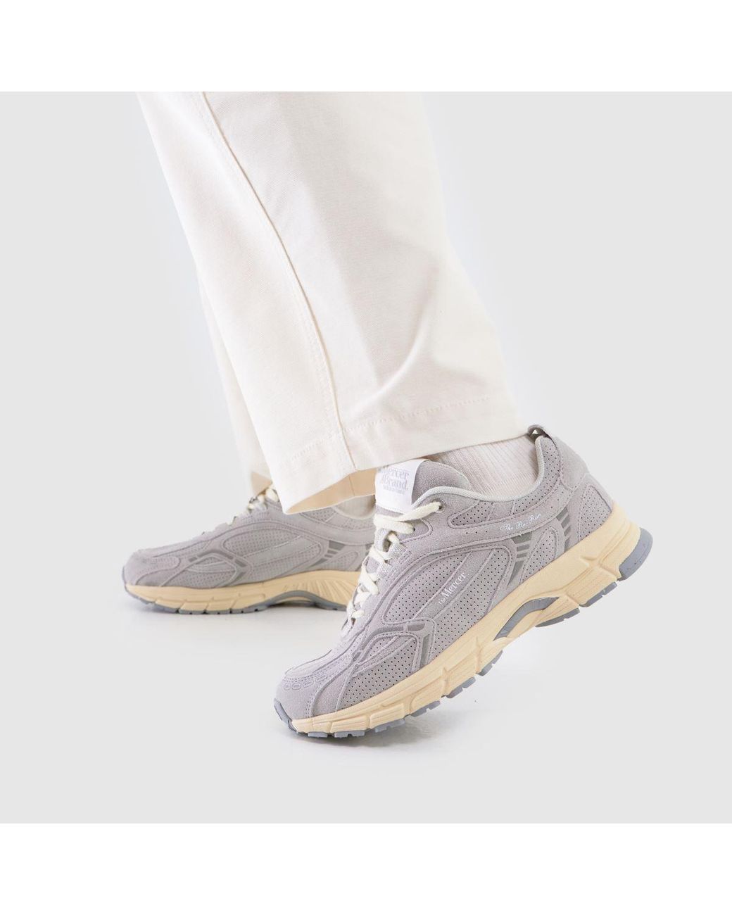 Mercer White Re-Run Perforated Trainers