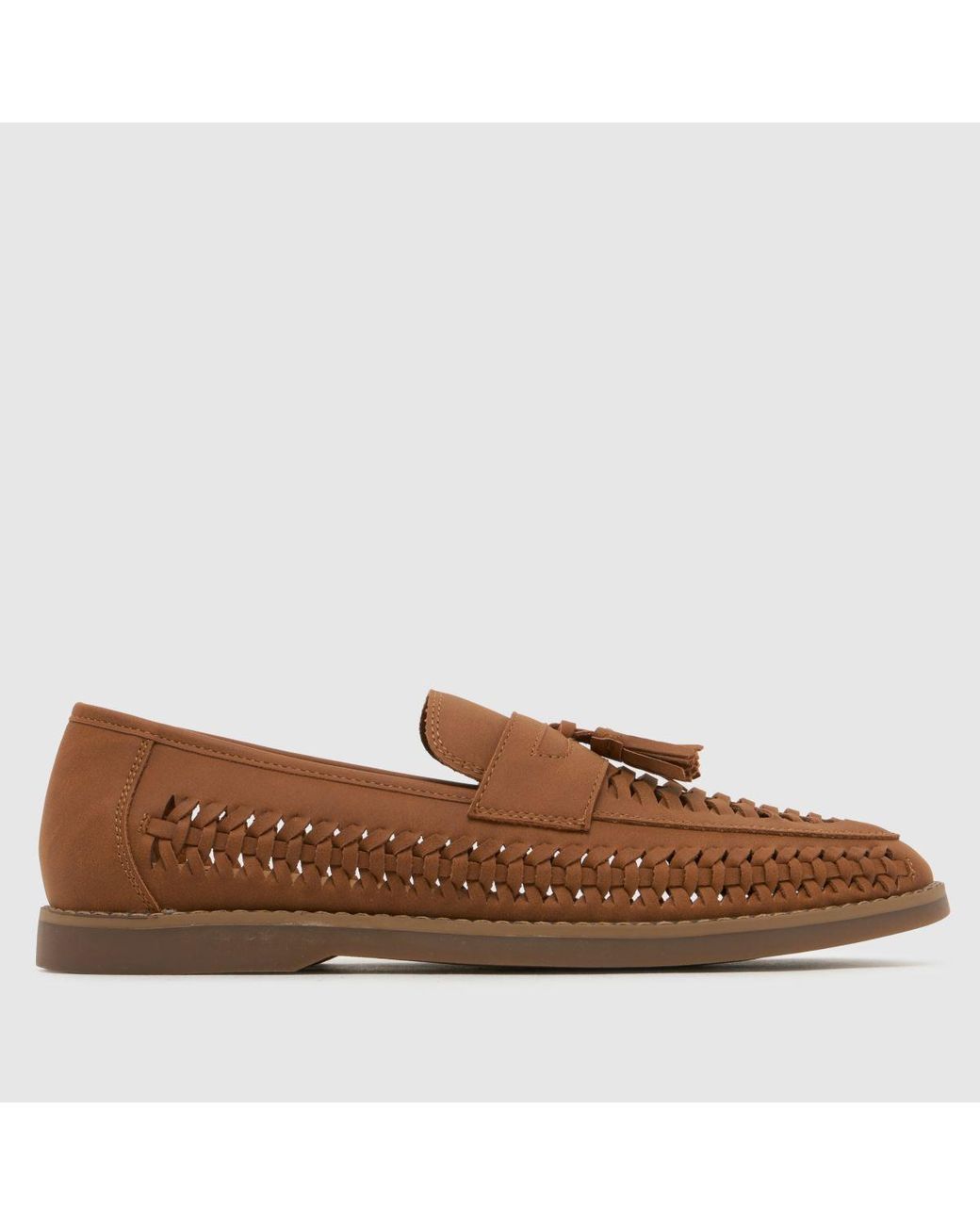 Schuh Brown Robbie Woven Loafer Shoes for men