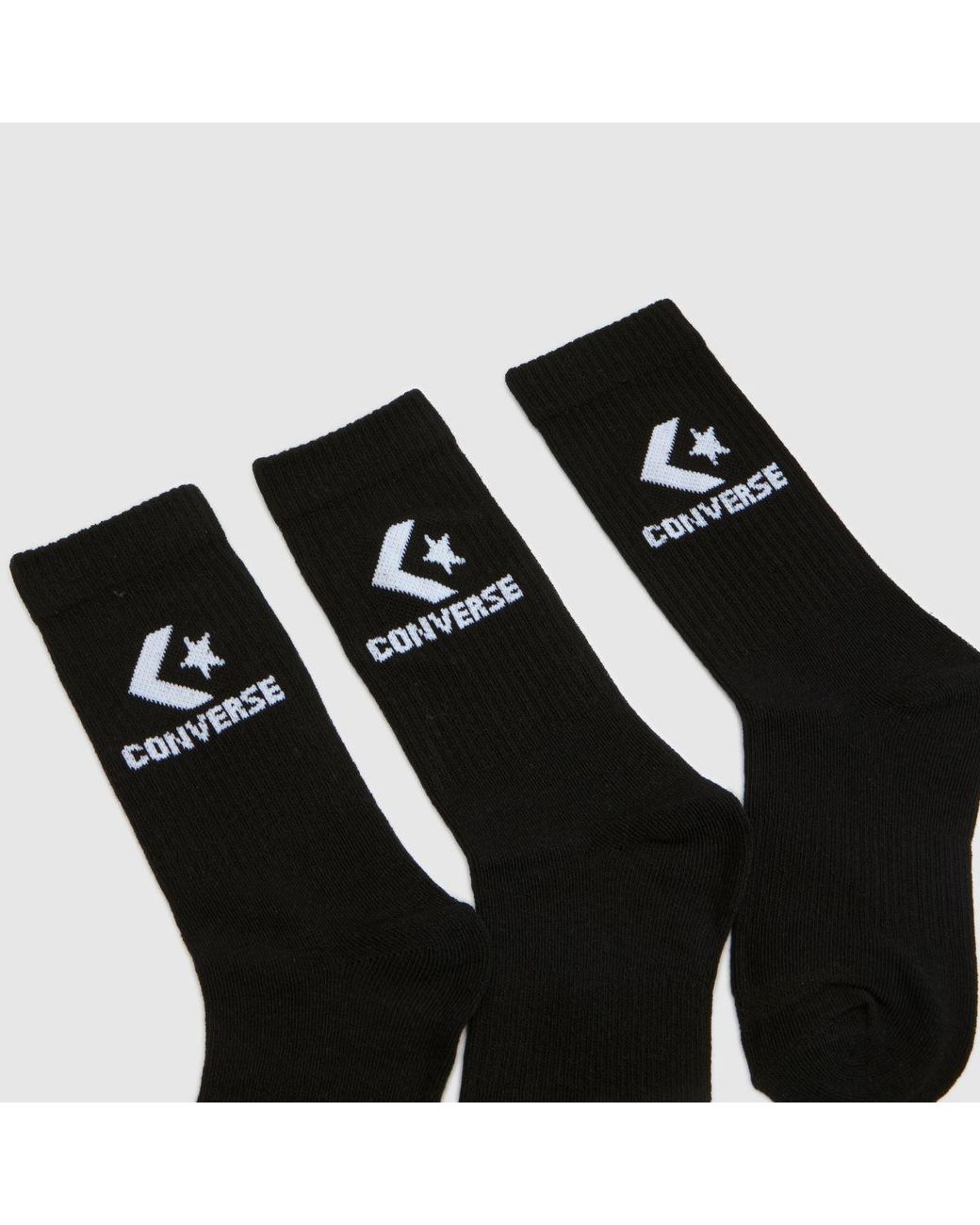 Converse Black Crew Socks 3 Pack