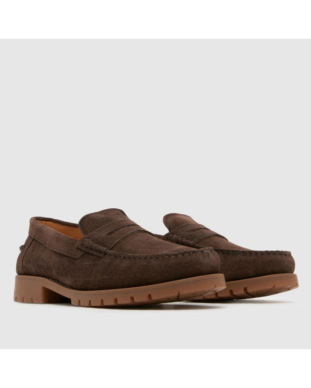 Schuh Brown Rayden Suede Loafer Shoes for men