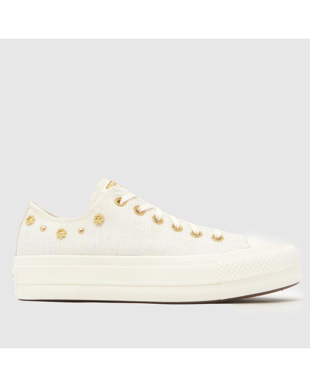 Converse White All Star Lift Ox Trainers