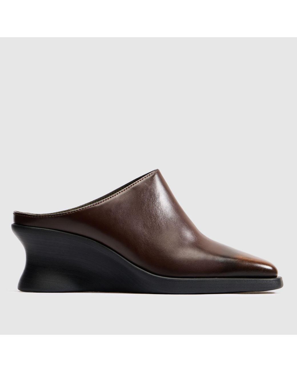Camper Brown Louise Wedge Mule High Heels