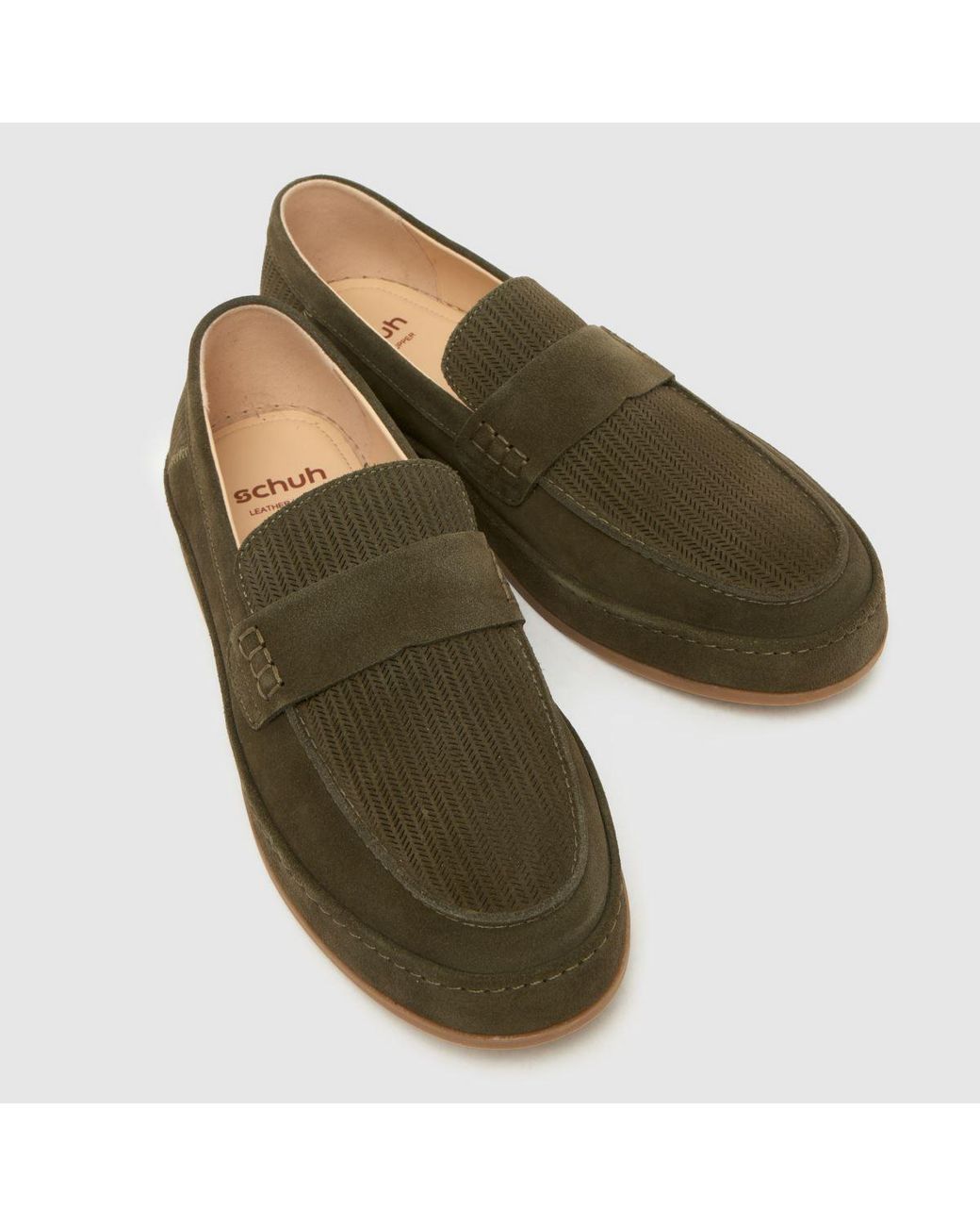 Schuh Green Racer Suede Loafer Shoes for men