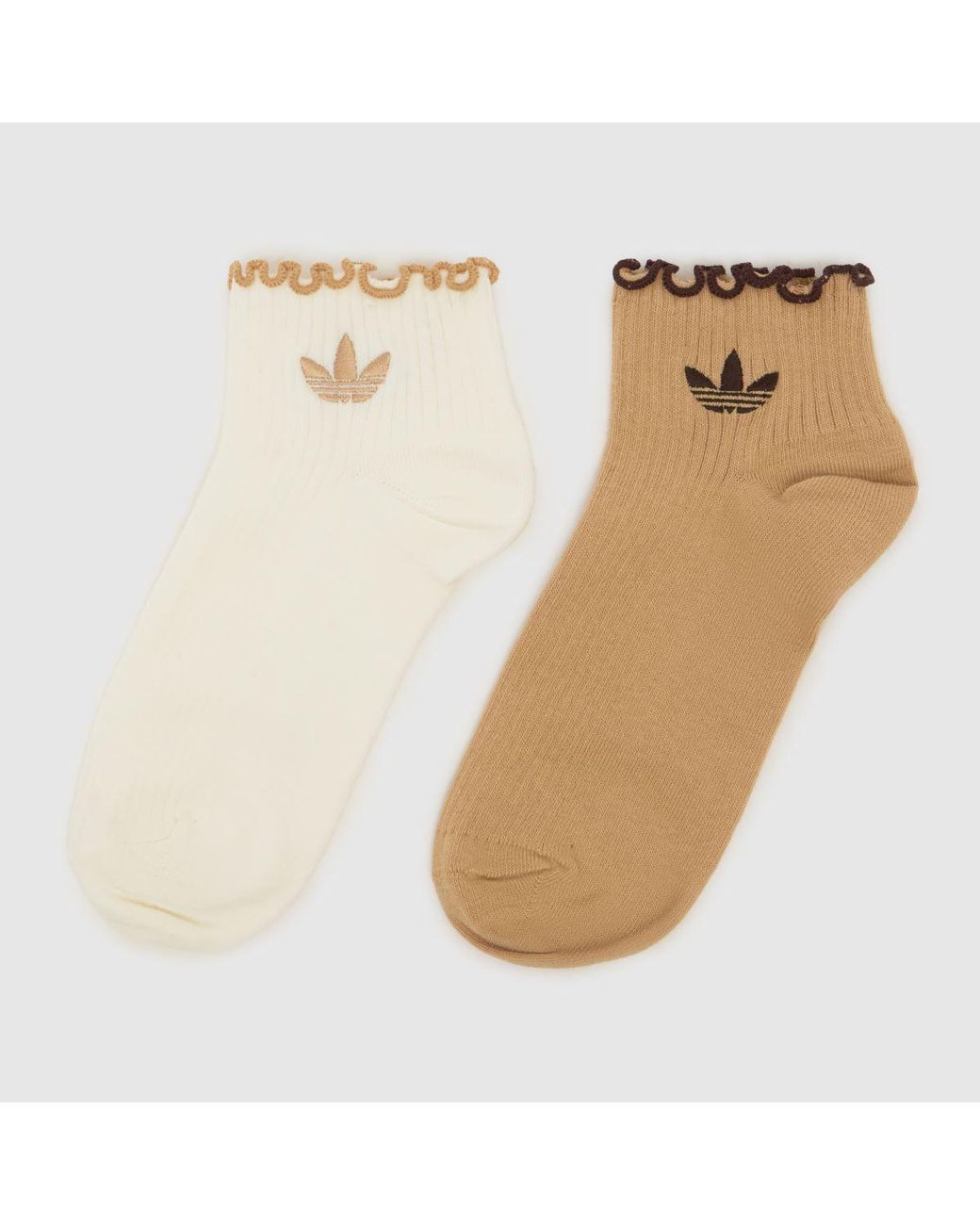 Adidas White Ruffle Ankle Socks 2Pk