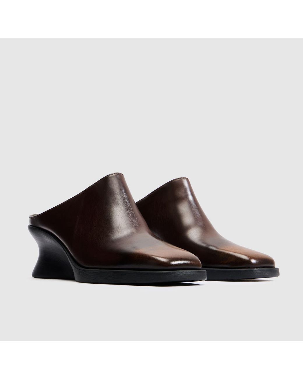 Camper Brown Louise Wedge Mule High Heels
