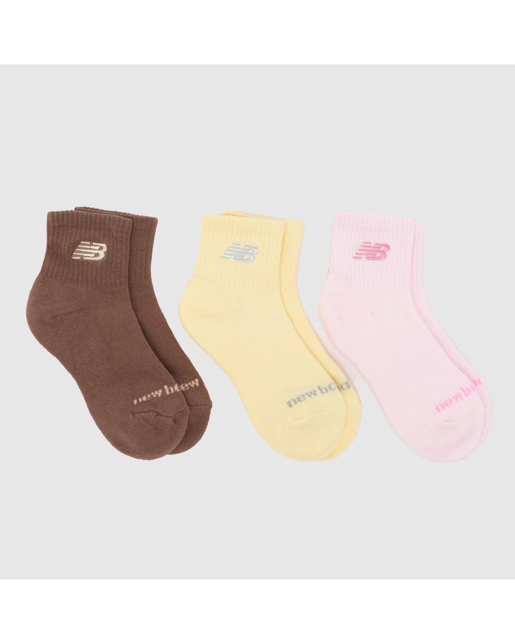 New Balance Multicolor Embroidered Ankle Socks 3 Pack