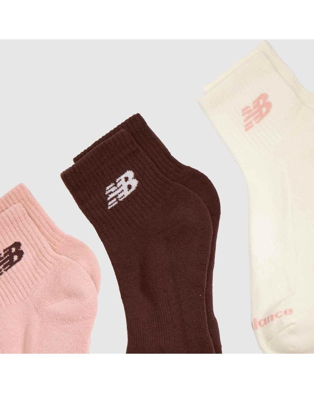 New Balance Brown Everyday Ankle Socks 3Pk