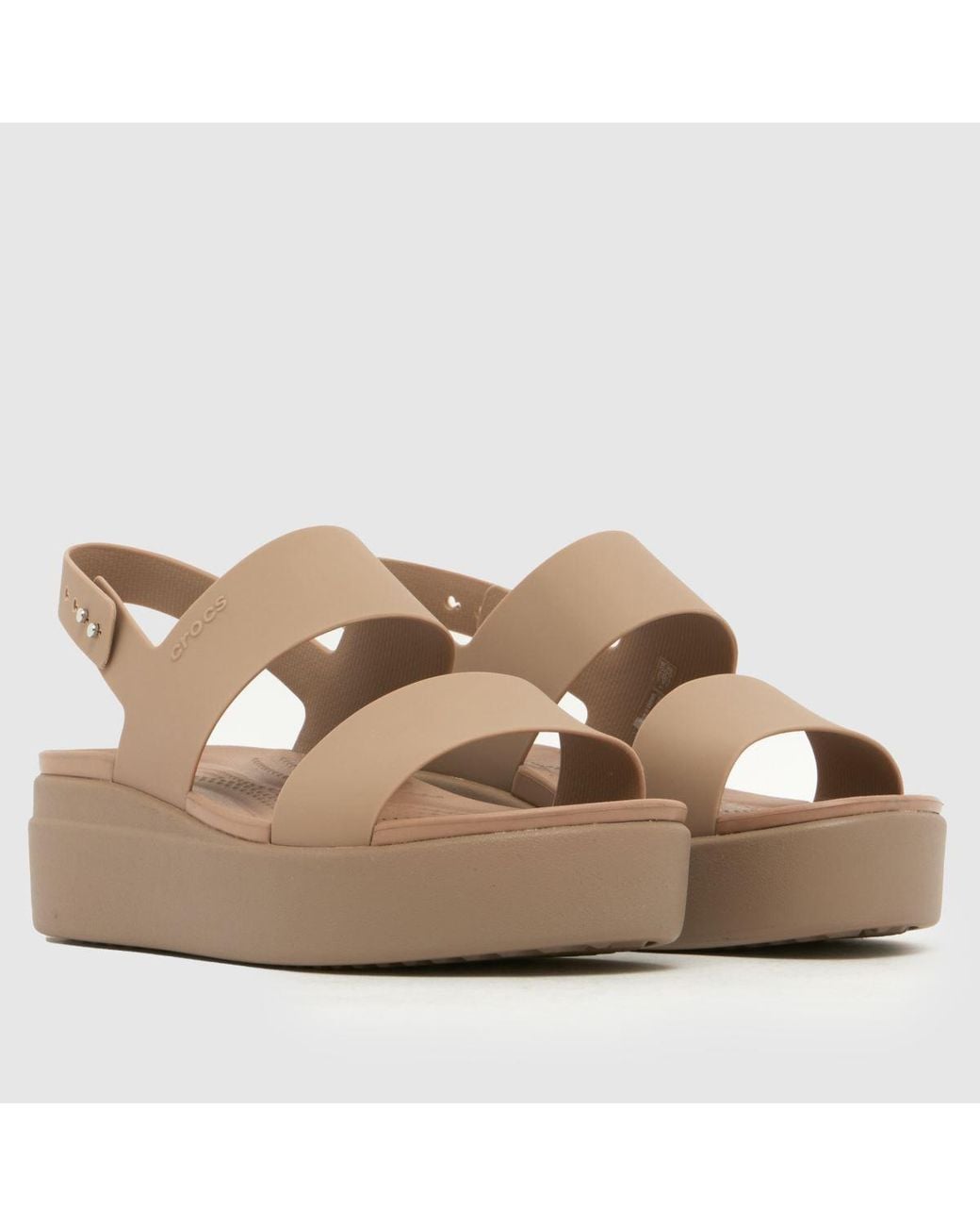CROCSTM Natural Brooklyn Low Wedge Sandals